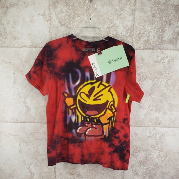 Adult Bandai Graphic Print Namco Pac Man Tie Dye Short Sleeve T Shirt Size M - Picture 8 of 8